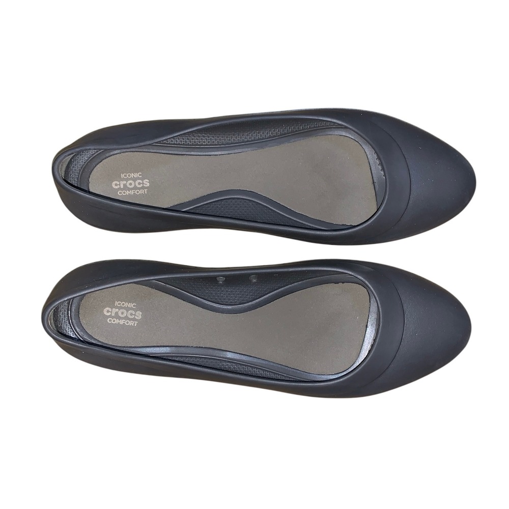 Crocs Lina Ballet Flat Womens 11 Gray Pointed Toe Slip On Comfort Shoes - Picture 4 of 7